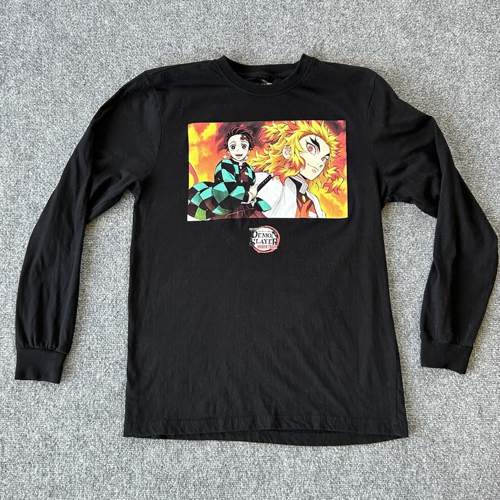 Demon Slayer Shirt Men Medium Long Sleeve‎ Movie Mugen Train Box T-shirt Anime